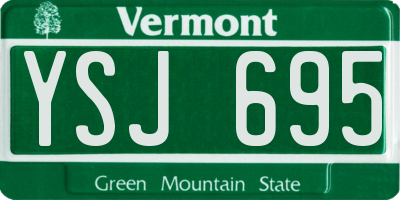 VT license plate YSJ695
