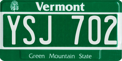 VT license plate YSJ702