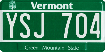 VT license plate YSJ704