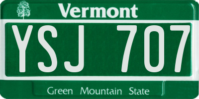 VT license plate YSJ707