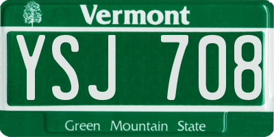 VT license plate YSJ708