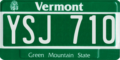 VT license plate YSJ710