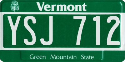 VT license plate YSJ712