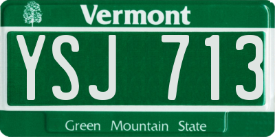 VT license plate YSJ713