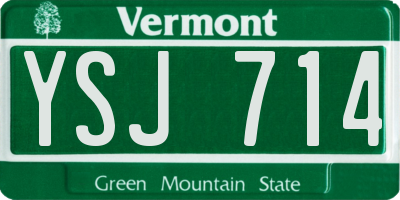 VT license plate YSJ714