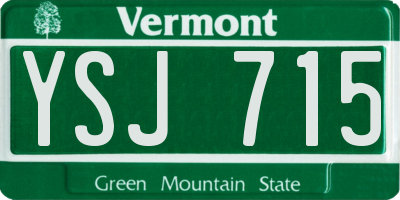VT license plate YSJ715