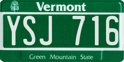 VT license plate YSJ716