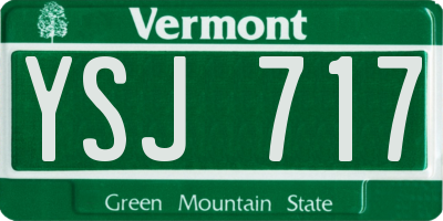 VT license plate YSJ717