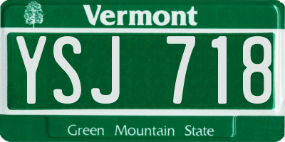 VT license plate YSJ718