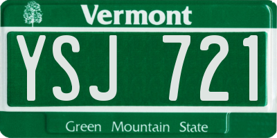 VT license plate YSJ721