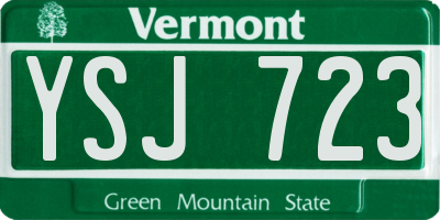 VT license plate YSJ723