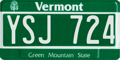 VT license plate YSJ724