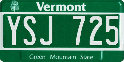 VT license plate YSJ725