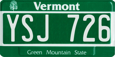 VT license plate YSJ726