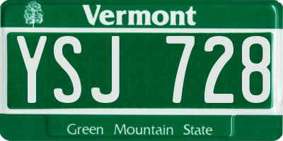 VT license plate YSJ728