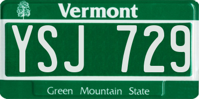 VT license plate YSJ729