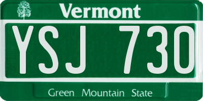 VT license plate YSJ730