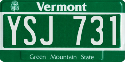 VT license plate YSJ731