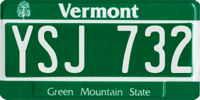 VT license plate YSJ732