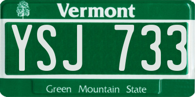 VT license plate YSJ733