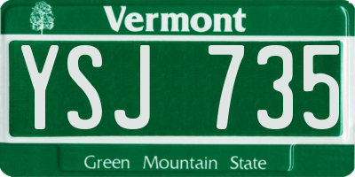 VT license plate YSJ735