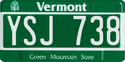 VT license plate YSJ738