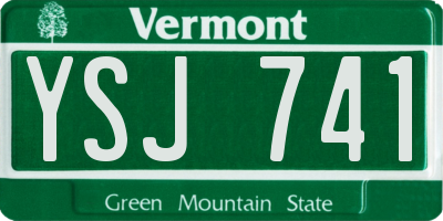 VT license plate YSJ741