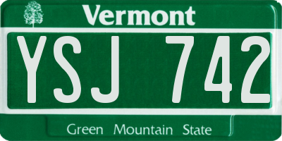 VT license plate YSJ742