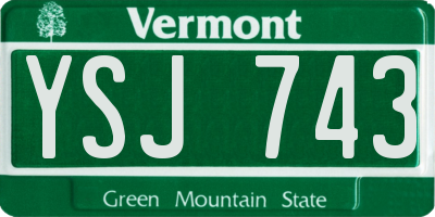 VT license plate YSJ743