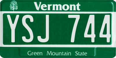 VT license plate YSJ744