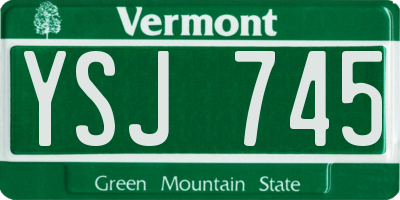 VT license plate YSJ745