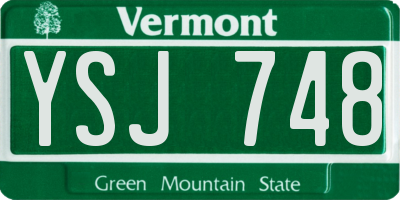 VT license plate YSJ748