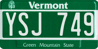 VT license plate YSJ749