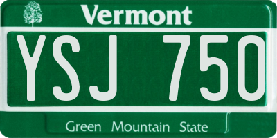 VT license plate YSJ750