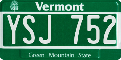 VT license plate YSJ752