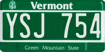 VT license plate YSJ754