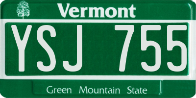 VT license plate YSJ755