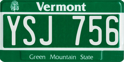 VT license plate YSJ756