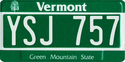VT license plate YSJ757