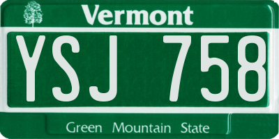 VT license plate YSJ758