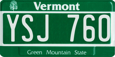 VT license plate YSJ760