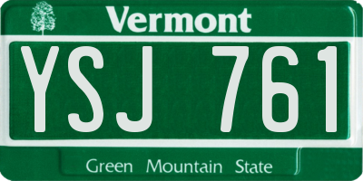 VT license plate YSJ761