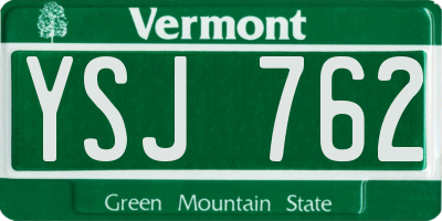 VT license plate YSJ762