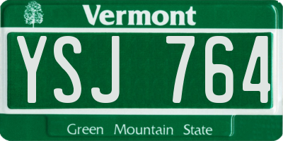VT license plate YSJ764