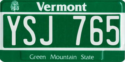 VT license plate YSJ765