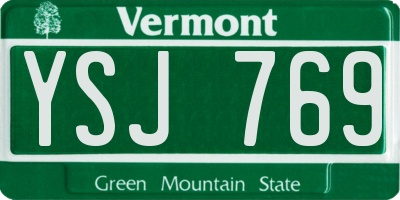 VT license plate YSJ769