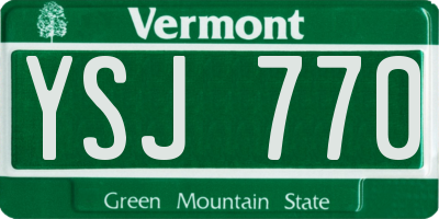VT license plate YSJ770