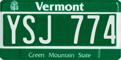 VT license plate YSJ774