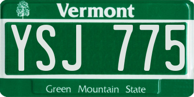 VT license plate YSJ775