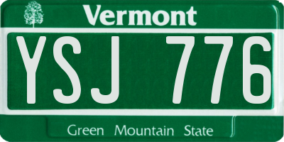VT license plate YSJ776